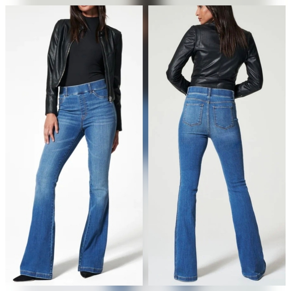 SPANX Pull-On‎ Slimming Flare-Leg Jeans Vintage Indigo Large